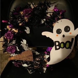 18 inch handmade Boo wreath